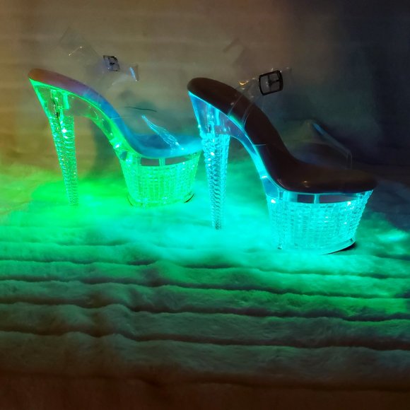 Multiple Function Led Lighted Flashdance Special Textured Platform 7" Heels - Picture 3 of 14